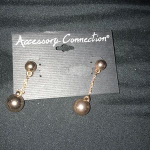 Gold Ball Drop Earring